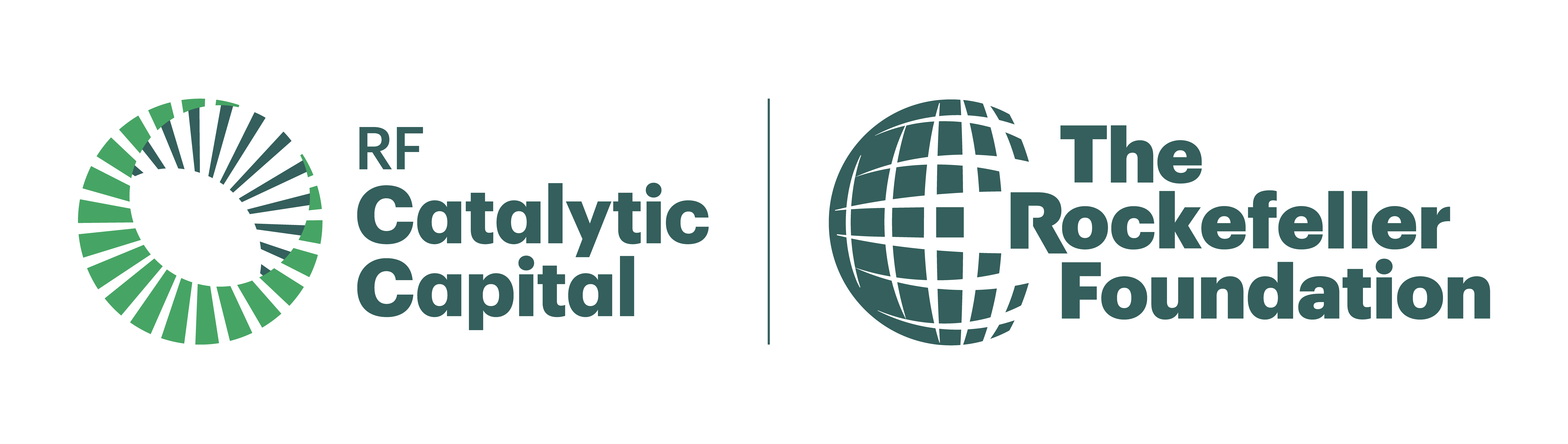 RF Catalytic Capital logo and The Rockefeller Foundation logo